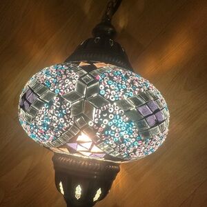 Mosaic Turkish Glass Hanging Lamp
